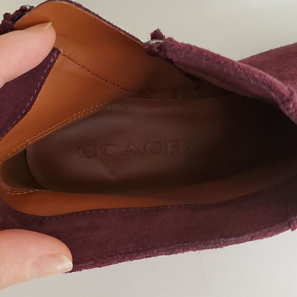 Coach Women's Danni Suede Booties Wine Size 7.5 - Picture 13 of 14